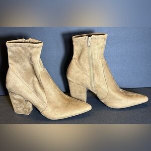 On-34th - Tan Suede Ankle Boots - Women's
